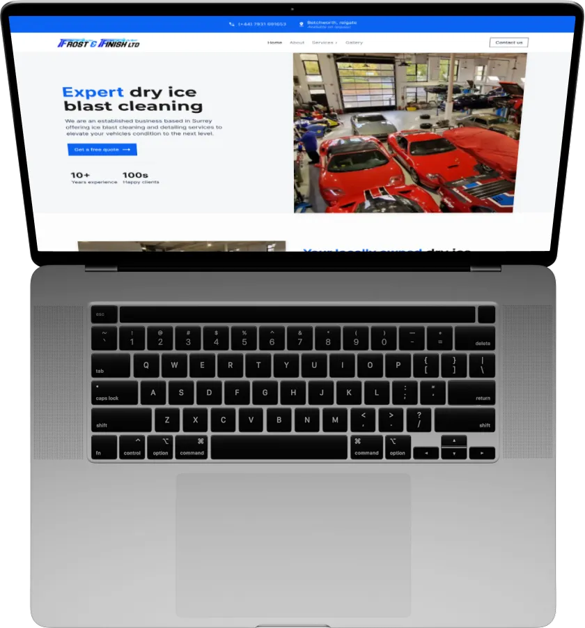 Apple Macbook with a website inside made by RealGFX.