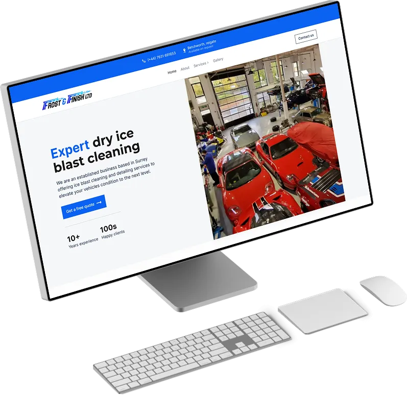 iMac mockup with a web design made by RealGFX